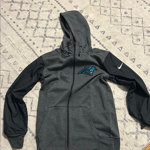Gray and Black Nike Hoodie with Carolina Panther Logo Size S - Picture 1 of 6